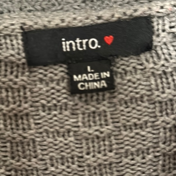 Intro Sz Large Gray Cowl Neck Sweater - Picture 3 of 7